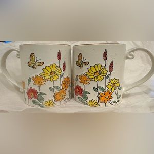 Spectrum Designz, set of 2 coffee mugs, Flower Valley, white color